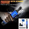 Chiave a Cricchetto Elettrica Senza Fili 3/8'' 120Nm 12V Ricaricabile 90 ° Chiave angolare per riparazione auto con 2 batterie e 7 bussole