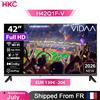 HKC 42Q1L Smart TV FHD da 42 Pollici VIDAA con Pannello Sharp, DVB T2 S2 C Completo, HDR10, Audio Dolby e Porte HDMI, AV, Jack per Cuffie