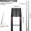 Scala Telescopica 6,2m con 2 Ganci Rimovibili, Scala Pieghevole Portatile in Alluminio EN131 per Soffitta e Mansarda, Portata 150 Kg