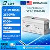 SANDISOLAR Batteria LiFePO4 SANDISOLAR 12.8V 200Ah 2560Wh a Ciclo Profondo, Litio Ferro Fosfato, 6000 Cicli, BMS Integrato per Sistemi Solari, Camper, Roulotte, Barche, Motori da Traina, Golf - Disponibilità EU,