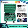NONE Podofo Set di Chiavi a Bussola Multidente da 21 Pezzi da 1/2 Pollice per Punte a 6 e 12 Punti, 8-36mm, Scatola di Bussole Multidente Esterne per Dadi Auto a 12 Punti