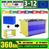 Futuraglow Nuova Batteria Lifepo4 da 360Ah con Telaio di Fissaggio e 3 Accessori in Omaggio, Cella Ricaricabile da 3.2V per Progetti Fai-da-Te 12V 24V per Camper, Furgoni e Veicoli Solari