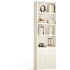 Coleshome Libreria Coleshome con ante a 6 livelli, armadio porta libri 48x24x176,4 cm, scaffale per archiviazione e presentazione per soggiorno, ufficio, camera da letto, bianco