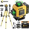 CONENTOOL Livella Laser 4D a 16 Linee 360° ° Laser a croce autolivellante con raggio verde, strumento di misurazione con treppiede, telecomando, batteria da 3600 mAh, laser rotante ad alta