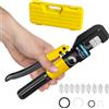 Set di Pinze Idrauliche per Crimpatura con Scatola in Plastica, 9 Matrici, 100KN, per Cavi Batteria e Terminali 4/6/8/10/16/25/35/50/70 mm²