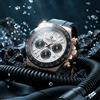 PAGANI DESIGN Orologio da Uomo PAGANI DESIGN 2026 Top di Gamma, Cronografo in Oro Rosa 40mm, Quadrante in Meteorite, Vetro Zaffiro, Impermeabile 100M, Cinturino in Gomma, Orologio Sportivo al Quarzo da Polso per