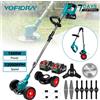 YOFIDRA Tagliaerba Elettrico Senza Fili, Trimmer per Erba Pieghevole Regolabile 100-135cm, Attrezzo da Giardino per Diserbo e Potatura, Compatibile con Batteria Makita 21V
