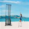 NONE Rete da allenamento regolabile per pallavolo con 0 ° fino a 90 ° Set da allenamento per pallavolo con ruote, rete da esercizio con rimbalzo, altezza regolabile 1,7-3,3 m