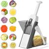 NONE Affettatrice per Verdure in Acciaio Inox, Taglia a Julienne, a Strisce e a Cubetti, per Frutta, Patate, Carote, Cipolle, Utensile da Cucina