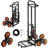 SucceBuy Carrello Saliscale Pieghevole SucceBuy 220LBS con Manico Telescopico e Ruote, Carrello Saliscale per Casa e Magazzino