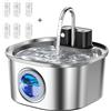 Weomg Fontanella d'acqua per gatti e cani da 3,2 litri in acciaio inox, ricaricabile senza fili, con sensore, distributore automatico di acqua per animali domestici.