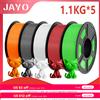 JAYO Filamento JAYO PLA Plus 5KG per stampante 3D, PLA+ 1.75MM, 5 rotoli, colori multipli opzionali, avvolgimento ordinato per stampante 3D