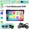 Jansite 7" Carplay Dash Cam per Moto DVR GPS Navigazione Wireless CarPlay Android Auto Telecamera per Casco Moto Accessori Moto