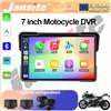 Jansite 7" Carplay Dash Cam per Moto DVR GPS Navigazione Wireless CarPlay Android Auto Telecamera per Casco Moto Accessori Moto