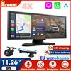 Srnubi 10.26/11.26" Dash Cam per Auto con Carplay e Android Auto, Telecamera DVR 4K, Registratore Video di Guida, Navigazione GPS per Cruscotto