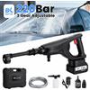 Mudiro Idropulitrice Portatile Senza Fili MUDIRO M-BW1 da 3500W 220Bar con Batterie da 4.0Ah, Motore Brushless da 1.32 GPM