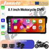 Jansite Schermo Touch da 8.1 Pollici 4K DVR Navigatore GPS Portatile CarPlay Wireless IP67 Impermeabile Antipolvere per Moto Universali
