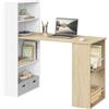 Eugad Scrivania per Computer EUGAD 122x120x55cm, Tavolo da Lavoro Moderno ad Angolo con Ripiani Portaoggetti per Soggiorno e Ufficio Domestico