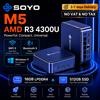 SOYO M5 Mini PC AMD Ryzen 4300U W-11 Pro (4C/4 GPU, fino a 3,7 GHz) 16GB LPDDR4/512GB SSD, PC desktop 4K a 60Hz con triplo display (HDMI 2.0 + Type-C + DP 1.4)/Wi-Fi 5/BT 4.2/LAN per Ufficio,