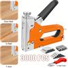 NONE Graffettatrice manuale 3 in 1 in acciaio legato, con 3.000 graffette U-T-D + estrattore per graffette, per cartoni, imballaggi, mobili, finiture interne, carpenteria e progetti fai-da-te