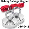 NONE Magneti da Pesca al Neodimio D16 D42 Super Resistenti, Magneti a Terra Rara con Foro Incassato e Gancio di Sollevamento per Recupero, con Capacità di Sollevamento