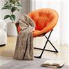NONE Poltrona a Forma di Luna Oversize - Sedia Lounge Pieghevole in Finta Pelliccia con Struttura in Metallo Dorato - Arredo Camera da Letto Comodo e Salvaspazio - Ideale per Adolescenti e Adulti