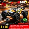 WLtoys 16103 16102 PRO Auto RC elettrica 4x4 in scala, Monster Truck per tutti i terreni, alta velocità 70 KM/H, motore brushless completamente proporzionale, con LED e telecomando, per drifting ad