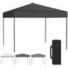 NONE Gazebo Pieghevole 3 x 3 m per Giardino - Altezza Regolabile in 3 Posizioni 2.4-2.6 m, Installazione con Un Solo Pulsante, Protezione UV, Impermeabile, Robusto, Tessuto Oxford 210D - Grigio Scuro /