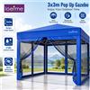 LOEFME Gazebo Pop-Up 3x3M con Zanzariera, Tenda Impermeabile con Pareti in Rete, Protezione UV, Riparo Istantaneo Portatile per Esterni, Struttura in Acciaio Resistente, Pareti Laterali Rimovibili,