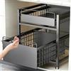 Vacclo Organizzatore Estraibile a 2 Livelli per Armadio, Scaffale Regolabile per Cucina, Organizzatore Sottolavello, Porta Spezie, Cassetto Scorrevole