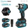 Avvitatore elettrico brushless da 1200 N.m, avvitatore a impulsi senza fili da 1/2 pollice, 5 velocità regolabili, luce LED, utensili elettrici per batteria Makita 18V