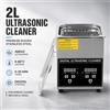 NONE Pulitore a Ultrasuoni Digitale 2L, Macchina per Pulizia in Acciaio Inox SUS304 40kHz con Funzione di Riscaldamento e Temporizzazione, 0-80 ° Pulitore per Gioielli, Occhiali, Orologi e Protesi Dentarie