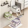 NONE Sedile WC 2-in-1 per bambini con scaletta - Sedile regolabile per l'apprendimento all'uso del vasino con gradini antiscivolo e cuscinetti antiscivolo, pieghevole per bambini e bambine, trainer WC per
