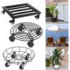 NONE 2 Pezzi Ruote in Metallo per Piante, Sottovaso con Ruote, Supporto Universale per Piante con 4 Rotelle, Supporto per Piante Resistente per Giardino Interno ed Esterno