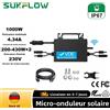 Kjeanuu Microinverter Solare Grid-on da 1000W con Tecnologia MPPT, Convertitore per Pannelli Solari 16-60V, Sistema di Collegamento alla Rete Domestico, Inverter Fotovoltaico, Spedizione dall'UE SUKFLOW con