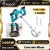 NONE Miscelatore per calcestruzzo Podofo 2400W senza spazzole, miscelatore elettrico per calcestruzzo a 6 velocità regolabili, miscelatore portatile per vernici e rivestimenti, 1500 giri/min, strumento