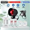 KERUI Sistema di Allarme Domestico Wireless KERUI 115db con Sirena e Sensore per Garage, Casa, Magazzino, Kit Antifurto