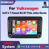 BONROAD Schermo Touch da 7 Pollici con Carplay Wireless per Volkswagen Golf 5 6 Passat b6 b7 Polo Jetta Skoda Seat Altea Touran Tiguan Caddy 2003-2013, Autoradio Multimediale con Android Auto,