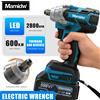 Mamidw 600N.M Avvitatore a impulsi elettrico senza fili, 2800 giri/min, Avvitatore elettrico brushless, Ammortizzatore ad alta potenza senza fili per riparazione auto, Compatibile con batteria Makita