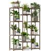 Bamworld Scaffale per piante, scaffale per fiori, scala per piante alte, scaffale per fiori da esterno, scaffale per piante, terrazza, balcone, decorazione da giardino, marrone