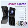 SERVO A50 Pro ribaltabile mobile phones 2 schede SIM Torcia elettrica 2G GSM rete Registrazione automatica delle chiamate Schermo da 2,4 pollici Telefoni cellulari pieghevoli Type-C