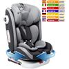 NONE Seggiolino Auto per Bambini AP03 360 ° Seggiolino Auto Girevole a 5 Punti di Ancoraggio 9-36kg 0-12 Anni ECE ISOFIX KL005