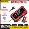 DATOUBOSS Caricabatterie Intelligente DATOUBOSS 12V/24V per Batterie al Piombo-Acido AGM GEL LiFePO4, per Auto, Moto e Camion