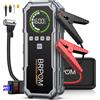 BSMOOM Avviatore di Emergenza per Auto 1500A PEAK, Booster Batteria Auto con Funzione Gonfiaggio 150PSI, Nuovo Avviatore Multifunzione Elegante con Luce LED, Ricarica USB, Display Digitale LCD, per