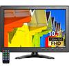Eyoyo Monitor di sicurezza Eyoyo da 10 pollici con schermo LCD a risoluzione HD 1366x768; supporto per montaggio a parete; ingressi HDMI,VGA,AV,BNC e USB; altoparlanti integrati; compatibile con
