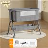 PANGDUBE Culla Pieghevole 3-in-1 Trasformabile per Neonati, Lettino Portatile con Materasso, Contenitore, 4 Ruote, Borsa da Trasporto, Letto da Viaggio Condiviso con Funzione Dondolo