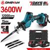 ONEVAN Sega elettrica alternativa ONEVAN 12000 giri/min, senza spazzole, a batteria, per taglio metalli e lavorazione del legno, utensile portatile compatibile con batteria Makita 18V.
