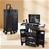 LRSGOM Valigia Trucco Professionale con Ruote, Carrello Cosmetico su Ruote, Valigia Trucco con Cassetti, Valigia da Viaggio per Parrucchieri, Postazione Trucco Mobile, Tavolo Manicure con Ruote, Organizer