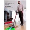 48KPA Cordless Vacuum Cleaner, 60Mins Long Battery Life, Lightweight Stick Vac with Anti-Tangle Brush, Ideal for Carpet, Pet Hair, and Hardwood Floor