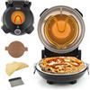 klaif Forno Elettrico per Pizza da 12 Pollici, 1200W con Doppia Temperatura e Pietra Refrattaria + 3 Accessori, 420 ℃ Cottura in 10 Minuti